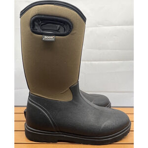 Bogs Men's Roper Waterproof Insulated Winter Rain Boot, Black/Brown, 11